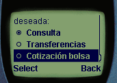 Objeto Select en el emulador