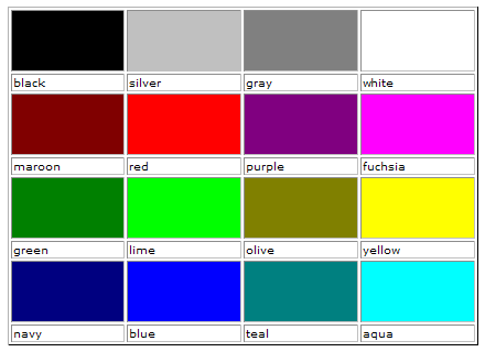Colores predefinidos