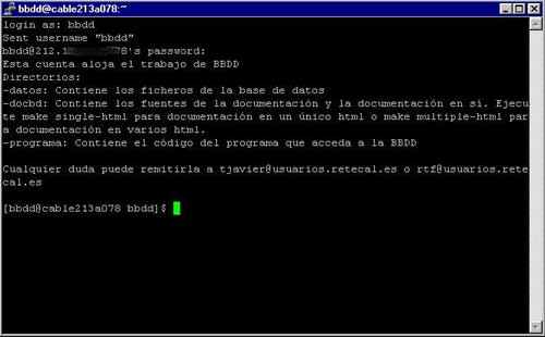 PuTTY funcionando
