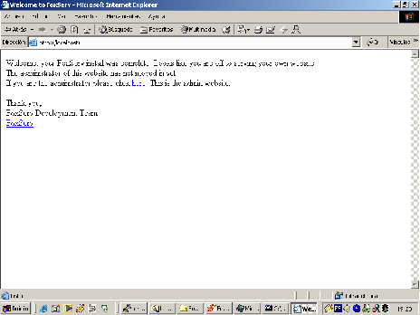 Figura 2.3: La primer página de FoxServ