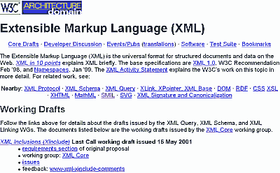 La página sobre XML del W3 Consortium