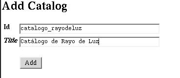 Datos de creación del Catálogo de Rayo de Luz