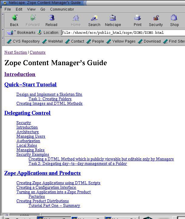 Guía para el Gestor de Contenidos Zope